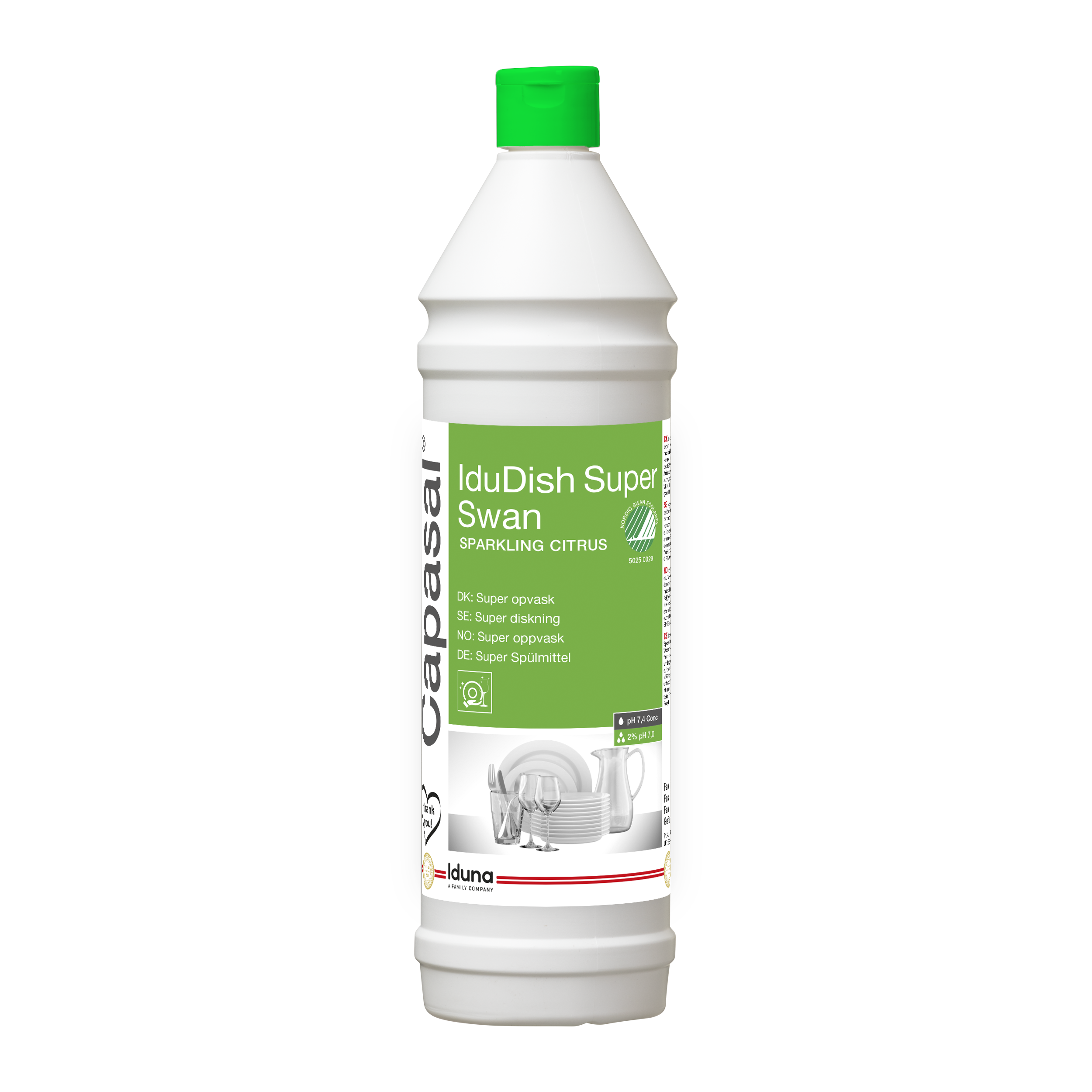 Capasal IduDish Super Swan Sparkling Citrus 1ltr grøn kapsel.png